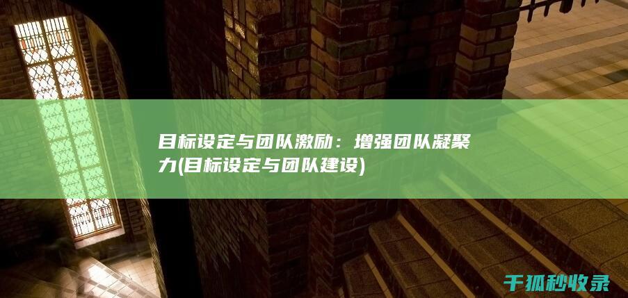目标设定与团队激励：增强团队凝聚力 (目标设定与团队建设)