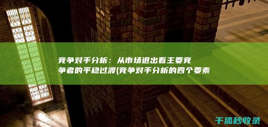 竞争对手分析：从市场退出看主要竞争者的平稳过渡 (竞争对手分析的四个要素)