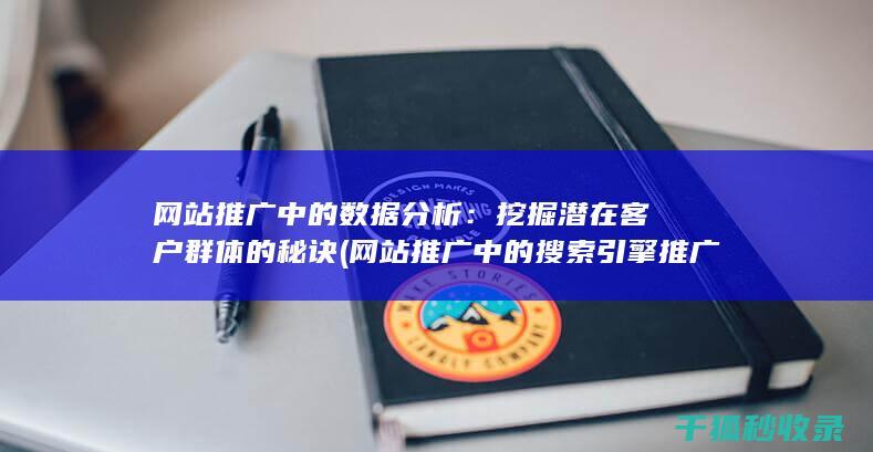 网站推广中的数据分析：挖掘潜在客户群体的秘诀 (网站推广中的搜索引擎推广关键词出价多少)