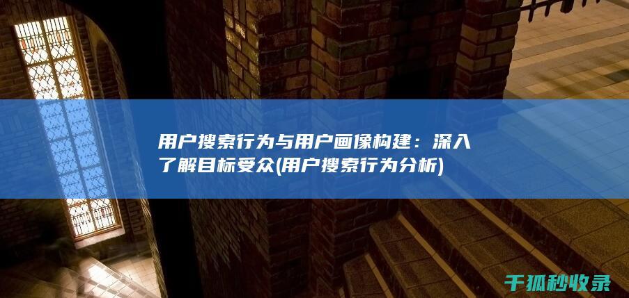 用户搜索行为与用户画像构建：深入了解目标受众 (用户搜索行为分析)